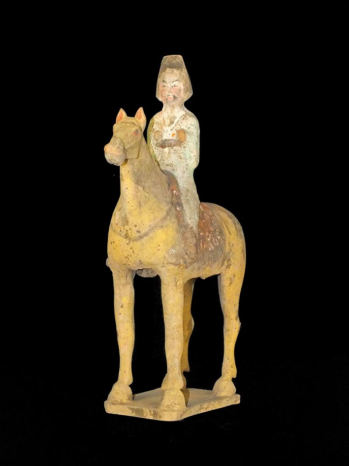 Tang Dynasty Pottery Equestrian Figure m
