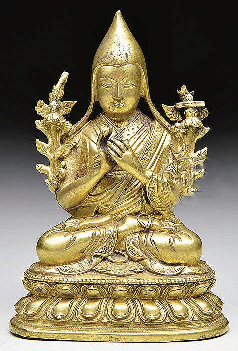 Gilt Bronze Figure Tsong Kha Pa