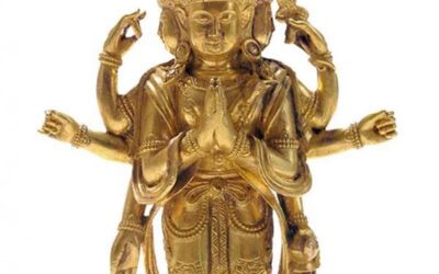 Rare Gild Bronze Figure Avalokitesvara