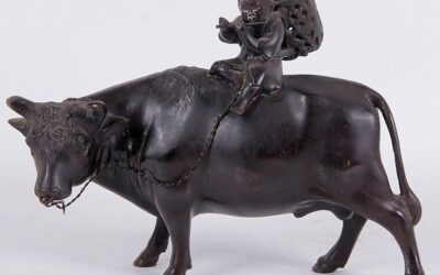 Bronze Figure Boy Riding Ox
