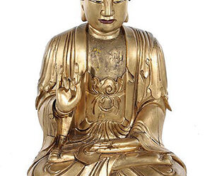 EXCEPTIONAL MASSIVE GILT BUDDHA