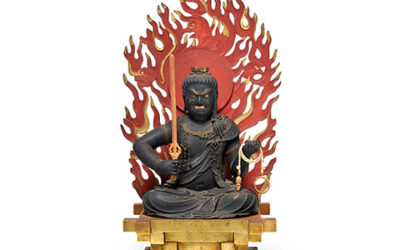 Highly Important Wood Sculpture Fudo Myo-o (Acala)