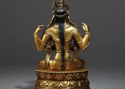 mongolia gilt bronze figure avalokitesvara