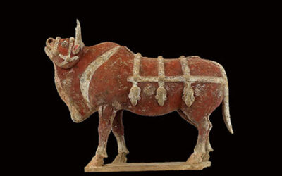 Large Impressive Pottery Ox