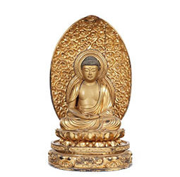 Gilt Carved Figure of Amida Nyorai (Amitabha)