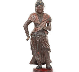 Rare Polychrome Wood Figure Taishakuten