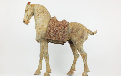 Rare Pottery Striding Horse