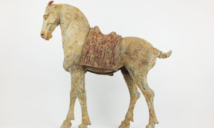 Rare Pottery Striding Horse