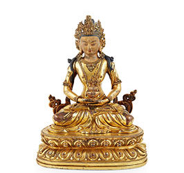 Large Gilt-Bronze Figure Amitayus