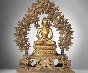 Monumental Gilt Bronze Buddha