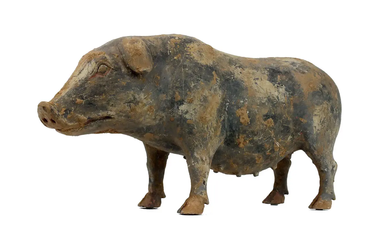 Han Grey Earthenware Sow (8)