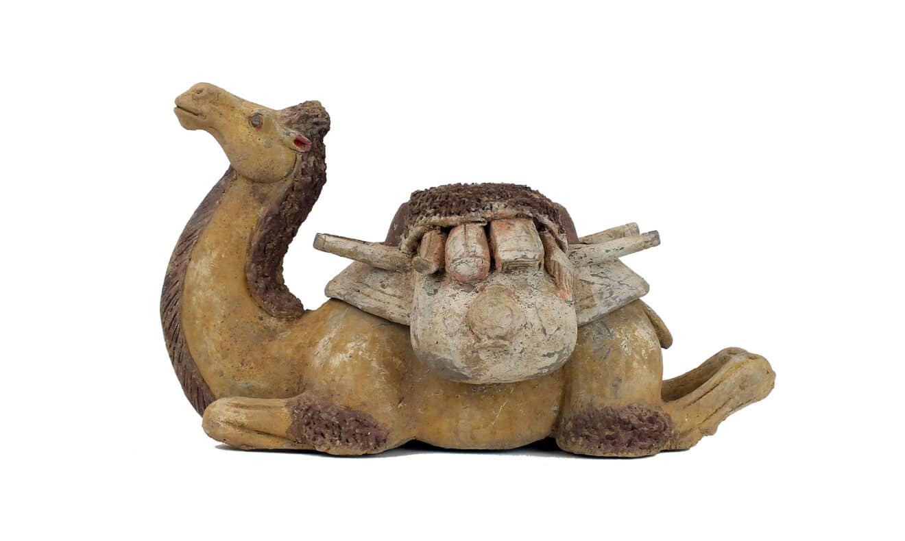 Pottery Figure of a Reclining Bactrian Camel (16)