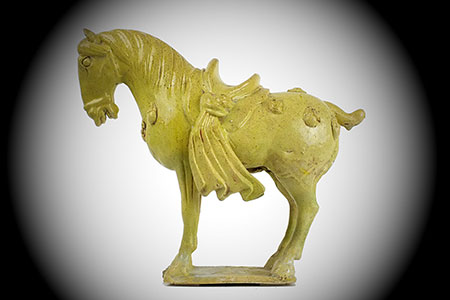 Straw-Yellow Glazed Horse | Becker Antiques