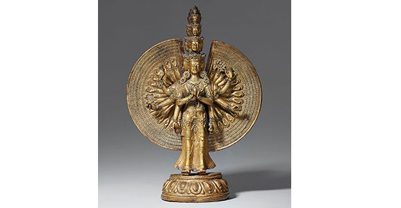 Tibetochinese Gilt Bronze Avalokiteshvara