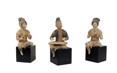 Three Tang Pottery Musicians