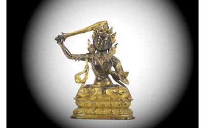 Chinese Gilt-Bronze Mangushri