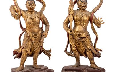 Gilt Lacquered Nio Guardians