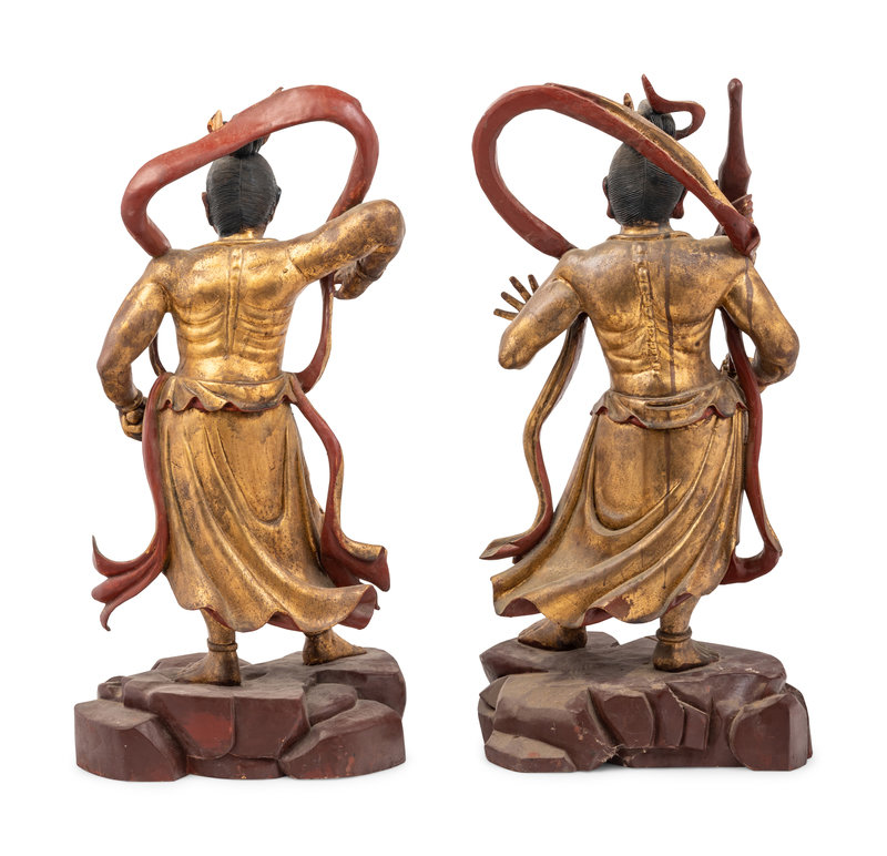 Gilt Lacquered Nio Guardians (2)