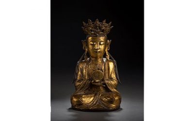 Rare Gilt Bronze Suryabraha