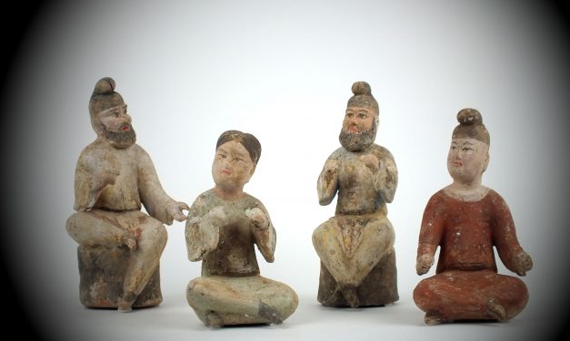 Painted Pottery Figures of Male Musicians