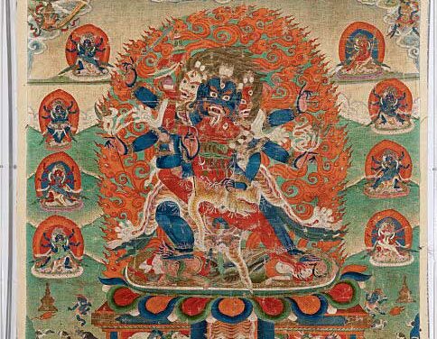 Tibetan Painted Thangka Mahakala