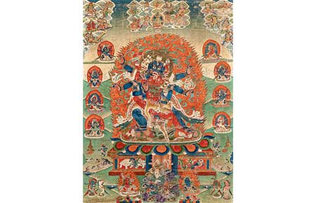 Tibetan Painted Thangka Mahakala Tibetan Painted Thangka Mahakala