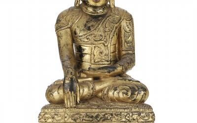 Gilded Sculpture of Seated Shakyamuni