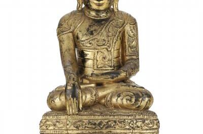 Gilded Sculpture of Seated Shakyamuni