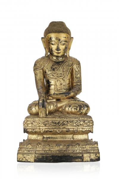 Gilded Sculpture of Seated Shakyamuni