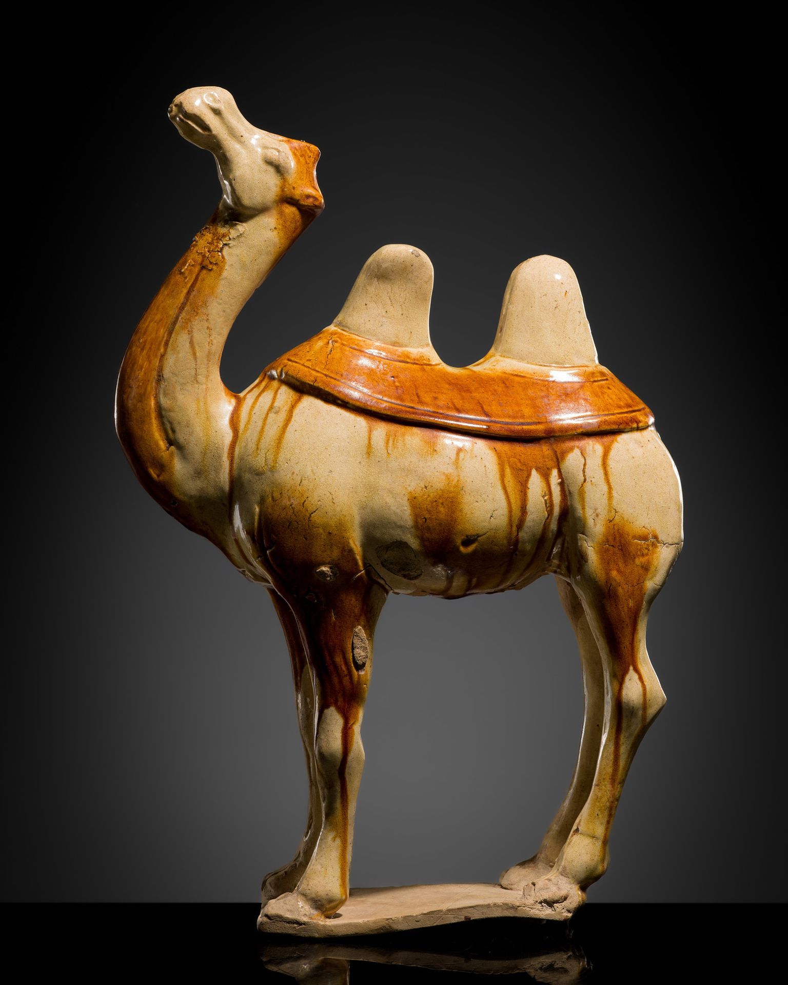 STRAW-GLAZED POTTERY CAMEL | Becker Antiques
