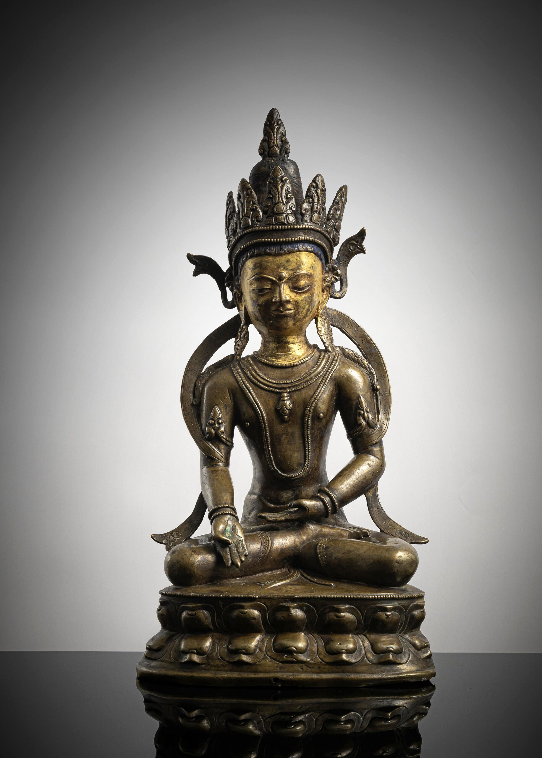 Monumental Tibetan Bronze Ratnasambhava