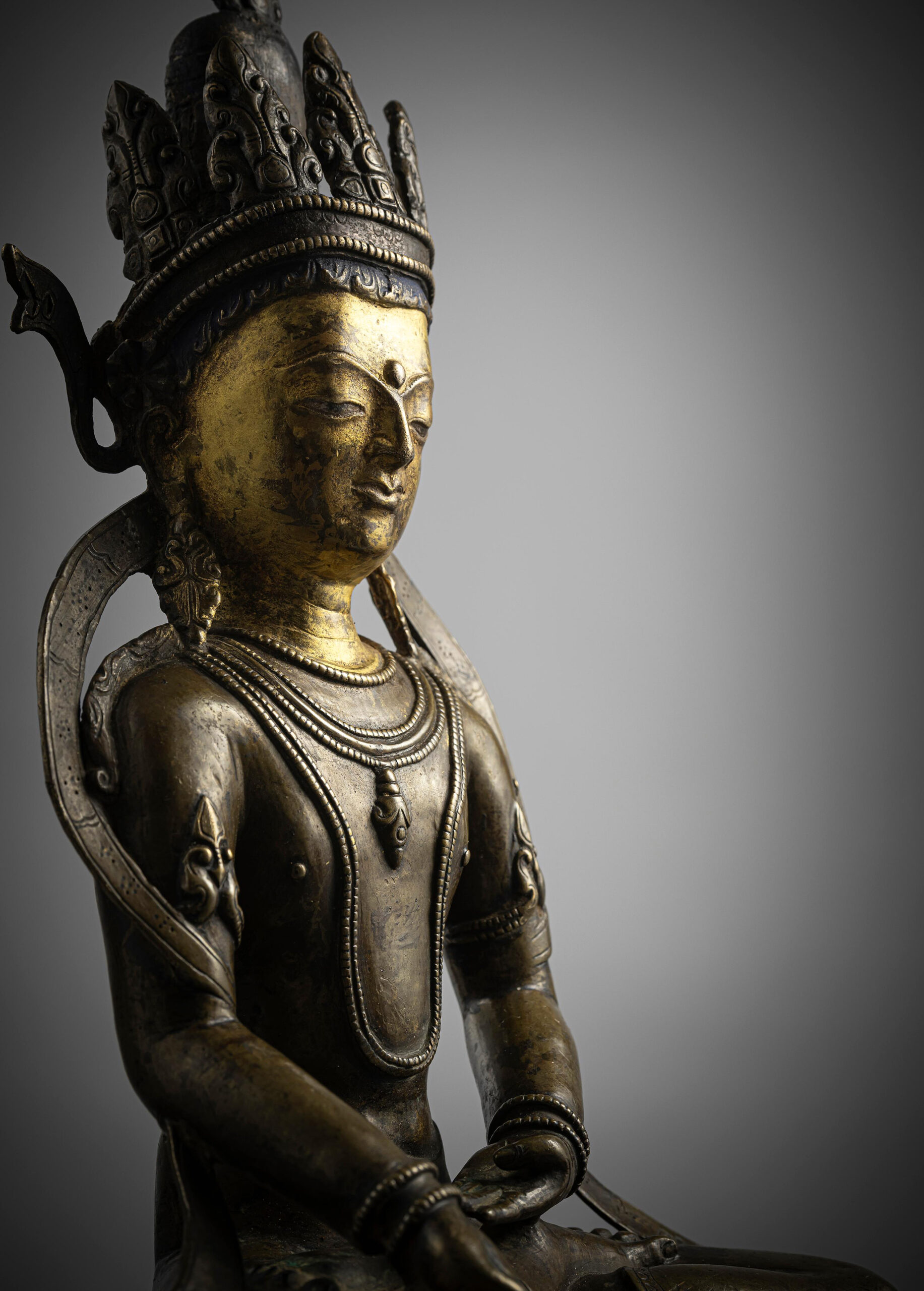 Monumental Tibetan Bronze Ratnasambhava